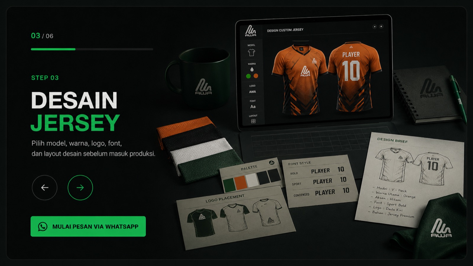 Langkah 3 — Desain jersey